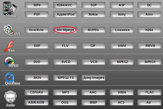 Step2:Convert MPEG1 to MPEG4