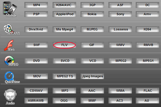 Step2:Convert DIVX to FLV