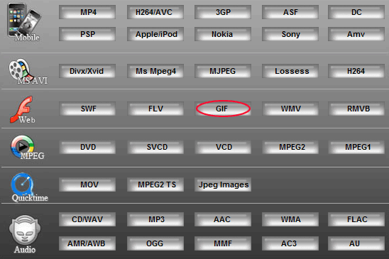 Step2:Convert MPEG1 to GIF