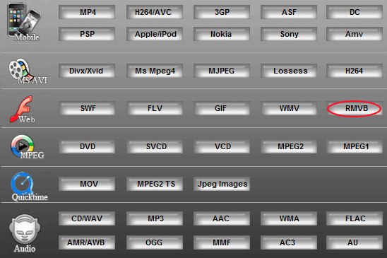 Step2:Convert MP4 to RM