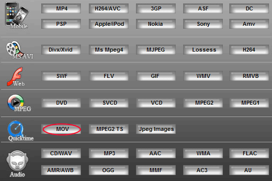 Step2:Convert VCD to MOV